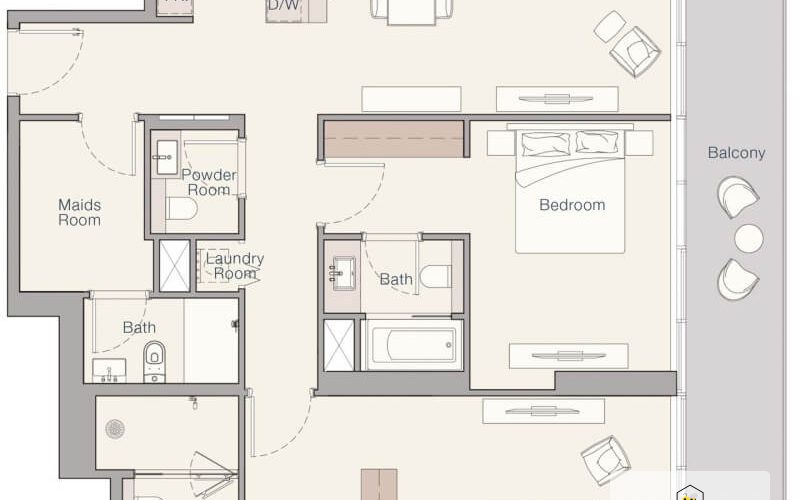 Планировка - квартира 132 кв. м Quayside