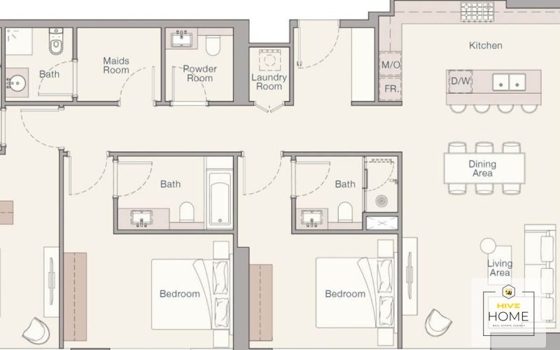 Планировка - квартира 146 кв. м Quayside