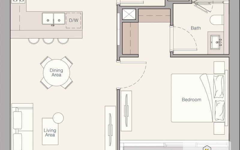 Планировка - квартира 70 кв. м Quayside