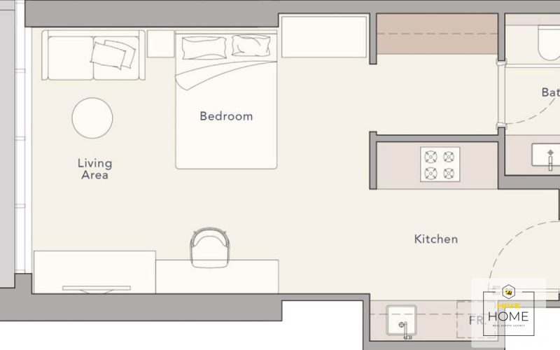 Планировка - студия 41 кв. м Quayside