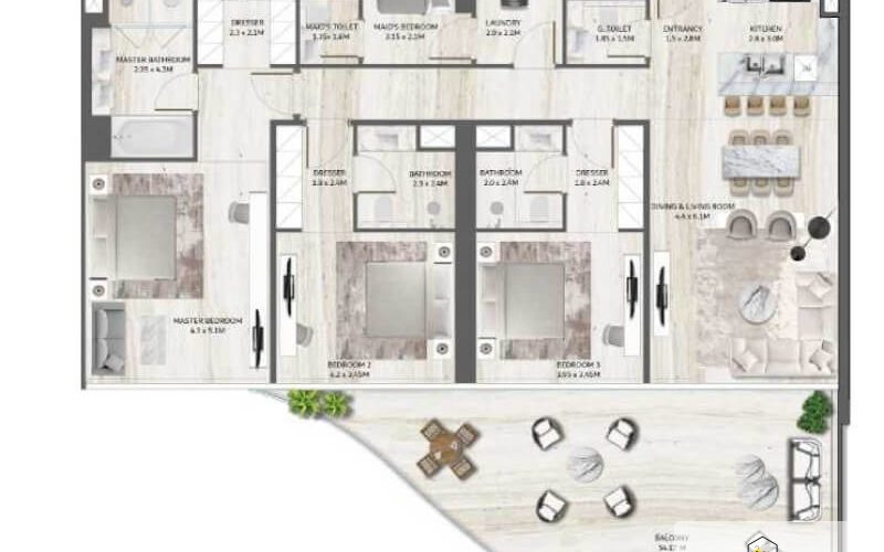 Планировки - ТИП 1 С 3 СПАЛЬНЯМИ